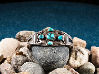 Old Pawn Persian Turquoise Ingot Cuff | Artisan Handmade