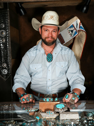 Old Pawn Persian Turquoise Ingot Cuff | Artisan Handmade