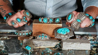 Fox Turquoise Butterfly Concha Old Pawn Ring | Artisan Handmade