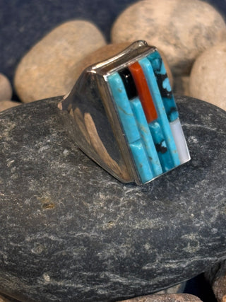 Multi Stone Cobblestone Inlay Ring | Veronica Benally