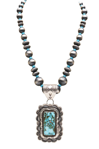 Sonoran Gold Pendant & Navajo Pearls Necklace Set | Rick Werito