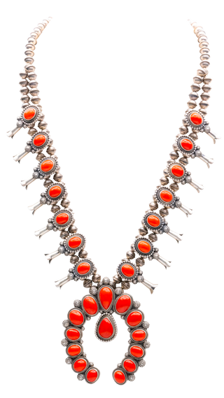Coral Squash Blossom Necklace | Freddy Maloney