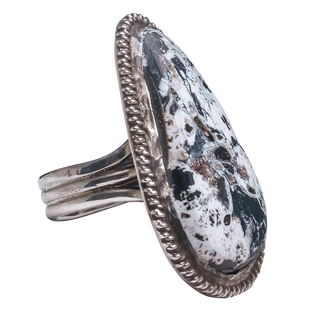 Sterling Silver Ring with White Buffalo Turquoise | Artisan Handmade