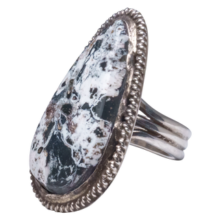Sterling Silver Ring with White Buffalo Turquoise | Artisan Handmade