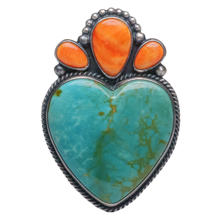 Kingman Turquoise with Spiny Oyster Shell Pendant | Murphy Platero
