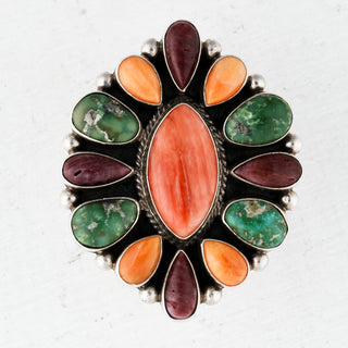 Sonoran Gold Turquoise & Spiny Oyster Shell Ring | Lucinda Linkin