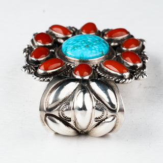 Kingman Turquoise & Coral Pendant | Tyler Brown
