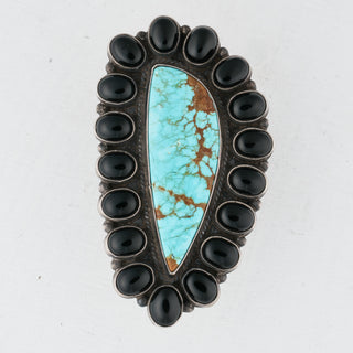 Number Eight Turquoise & Black Onyx Ring | Anthony Skeets