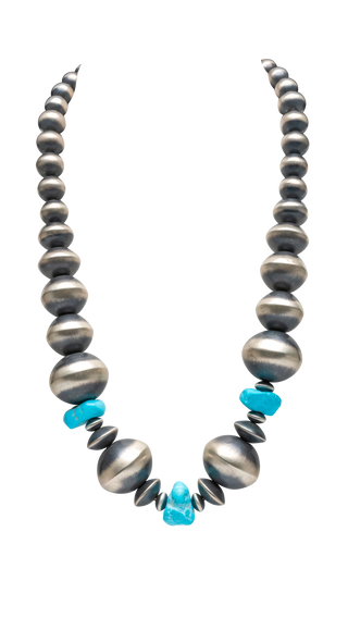 Navajo Pearl & Kingman Turquoise Necklace | Rose Martin