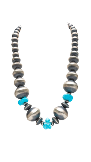 Navajo Pearl & Kingman Turquoise Necklace | Rose Martin