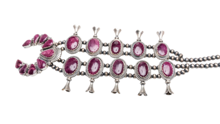Spiny Oyster Shell Squash Blossom Necklace | Navajo Handmade