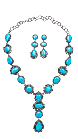 Blue Ridge Turquoise Lariat Necklace & Earring Set | Diane Wiley