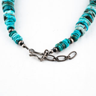 High-Grade Kingman Turquoise & Navajo Pearl Necklace | Artisan Handmade