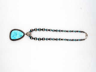 Waterweb Kingman Turquoise Pendant & Navajo Pearl Necklace Set | Happy Piasso