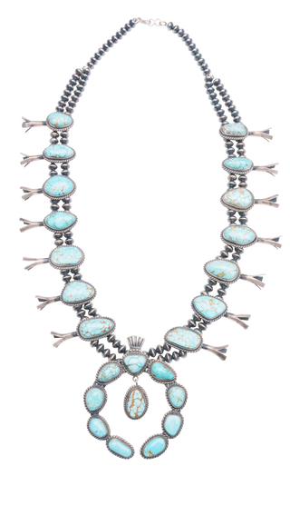 Number 8 Turquoise Squash Blossom Necklace | Ronald Tom