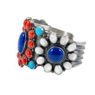 Coral, Lapis, Mother of Pearl, & Kingman Turquoise Cuff | Anthony Skeets