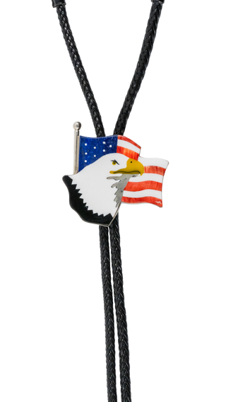 American Flag & Bald Eagle Bolo Tie | Calvin Desson