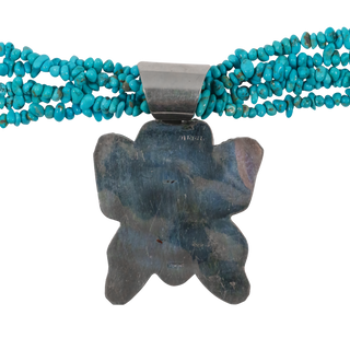 Jet, Spiny Oyster Shell, Dolomite, & Sleeping Beauty Turquoise Butterfly Necklace | Zuni Handmade