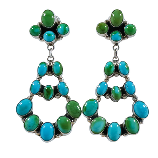 Sonoran Turquoise Chandelier Earrings | Navajo Handmade