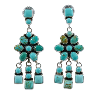 Campitos Turquoise Chandelier Earrings | Navajo Handmade