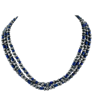 Lapis and Navajo Pearl Necklace | Navajo Handmade