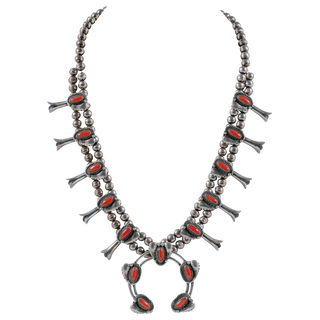 Coral Squash Blossom Necklace | Old Pawn