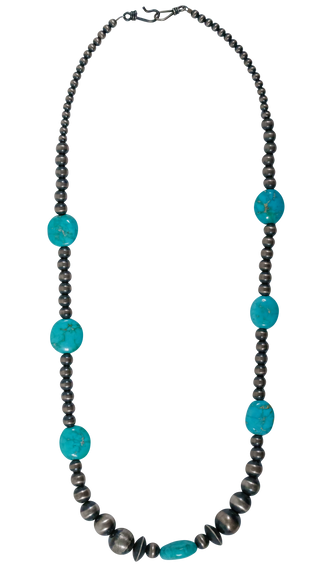 Sonoran Turquoise & Navajo Pearl Necklace | Artisan Handmade