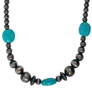 Sonoran Turquoise & Navajo Pearl Necklace | Artisan Handmade