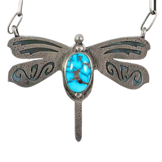 Candelaria Turquoise Dragonfly Pendant Necklace | Marita Benally