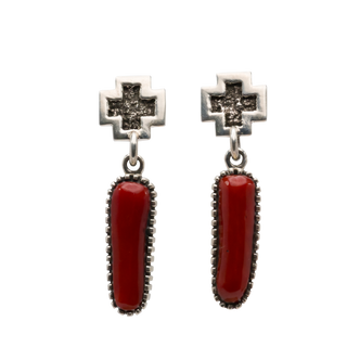 Coral Cross Earrings | Toney Mitchell