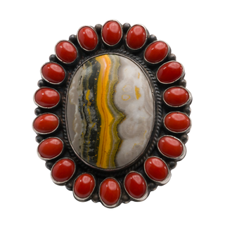Coral & Bumble Bee Jasper Ring | Anthony Skeets