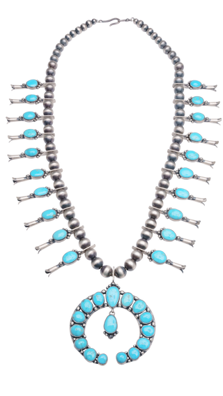 Blue Ridge Turquoise Squash Blossom Necklace | Angela Martin