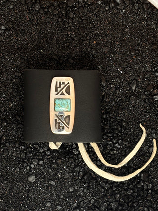 Pilot Mountain Turquoise Overlay Ketoh | Tim Yazzie
