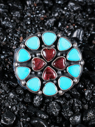 Sleeping Beauty Turquoise & Spiny Oyster Shell Ring | Annie Hoskie
