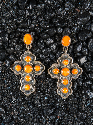 Spiny Oyster Shell Cross Earrings | Happy Piasso