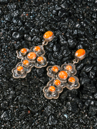 Spiny Oyster Shell Cross Earrings | Happy Piasso