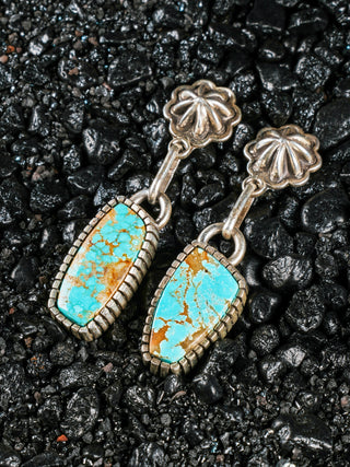 Number Eight Turquoise Concha Earrings | Stacey Gishal