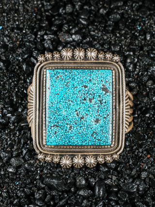 Spiderweb Kingman Turquoise Cuff | Leon Martinez
