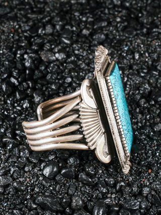 Spiderweb Kingman Turquoise Cuff | Leon Martinez
