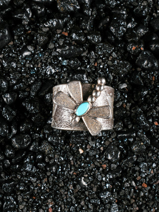Sleeping Beauty Turquoise Dragonfly Storyteller Ring | Darryl Dean Begay