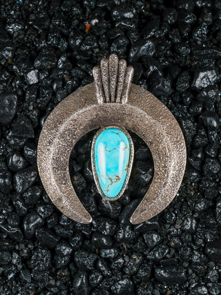 Number Eight Turquoise Tufa Naja Pendant | Lee Begay