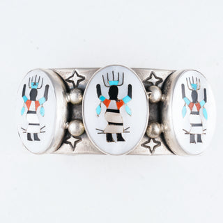 Sleeping Beauty Turquoise, Mother of Pearl, Jet, & Coral Crown Dencer Cuff | Ronnie Willie