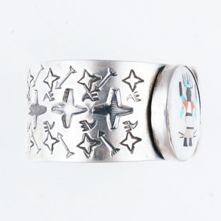 Sleeping Beauty Turquoise, Mother of Pearl, Jet, & Coral Crown Dencer Cuff | Ronnie Willie