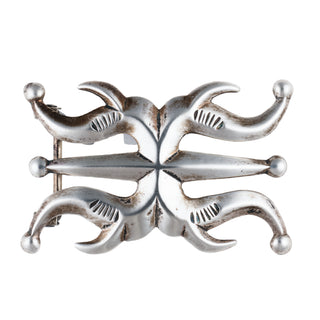 Sterling Silver Tufa Belt Buckle | Francis L. Begay