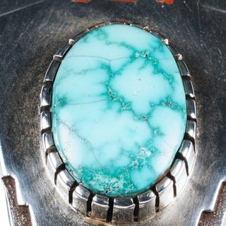 Lone Mountain Turquoise & Coral Pendant | Wyatt Begay