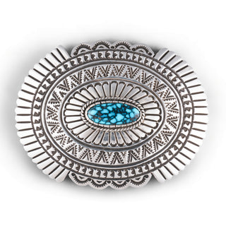 Lone Mountain Turquoise Belt Buckle | Tsosie Orville White