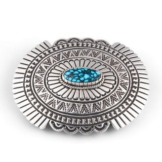 Lone Mountain Turquoise Belt Buckle | Tsosie Orville White
