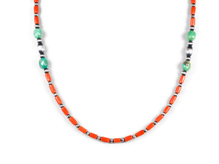 Sonoran Gold Turquoise, Coral, & Navajo Pearl Necklace | Artisan Handmade