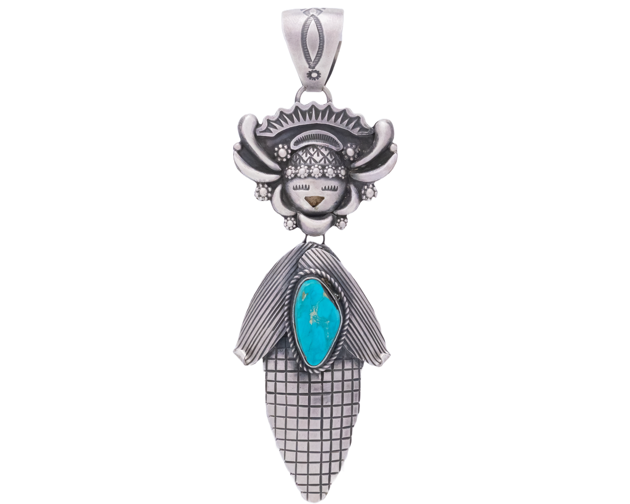 Royston Turquoise Corn Maiden Pendant | Ronald Tom – Samsville Gallery Royston Turquoise Corn Maiden Pendant | Ronald Tom – Samsville Gallery