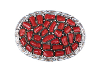 Coral Belt Buckle | Julia Etsitty